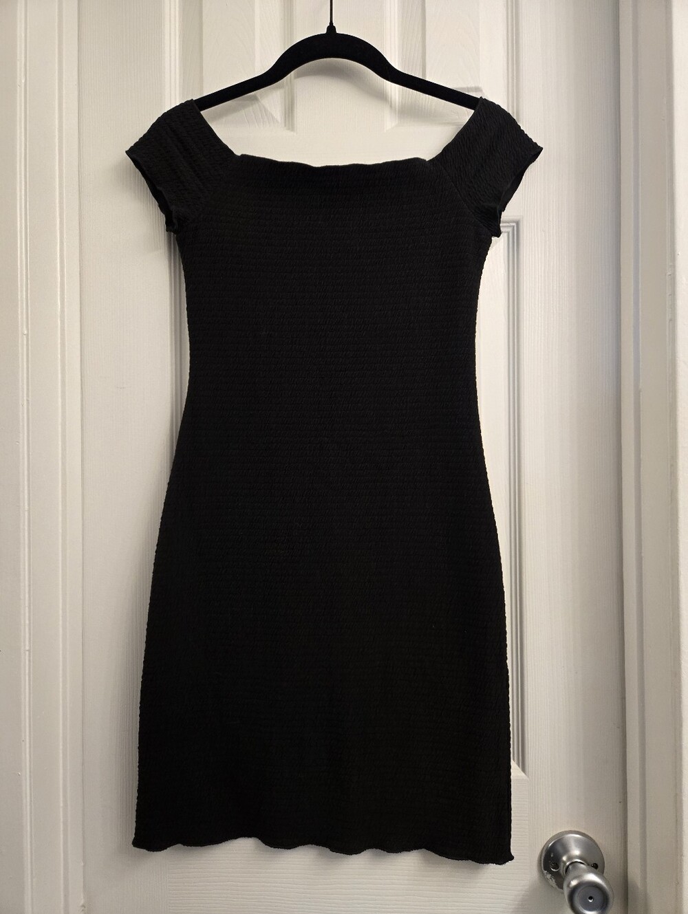 H&M Black Off-Shoulder Mini Dress